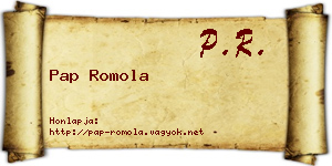 Pap Romola névjegykártya